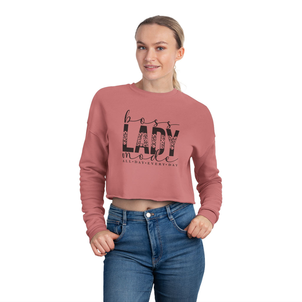 Cropped Sweatshirt — Badass Lady Graphic