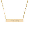 Engraved Horizontal Bar Necklace – Personalized "I am worth it" Pendant (Silver or Rose Gold)
