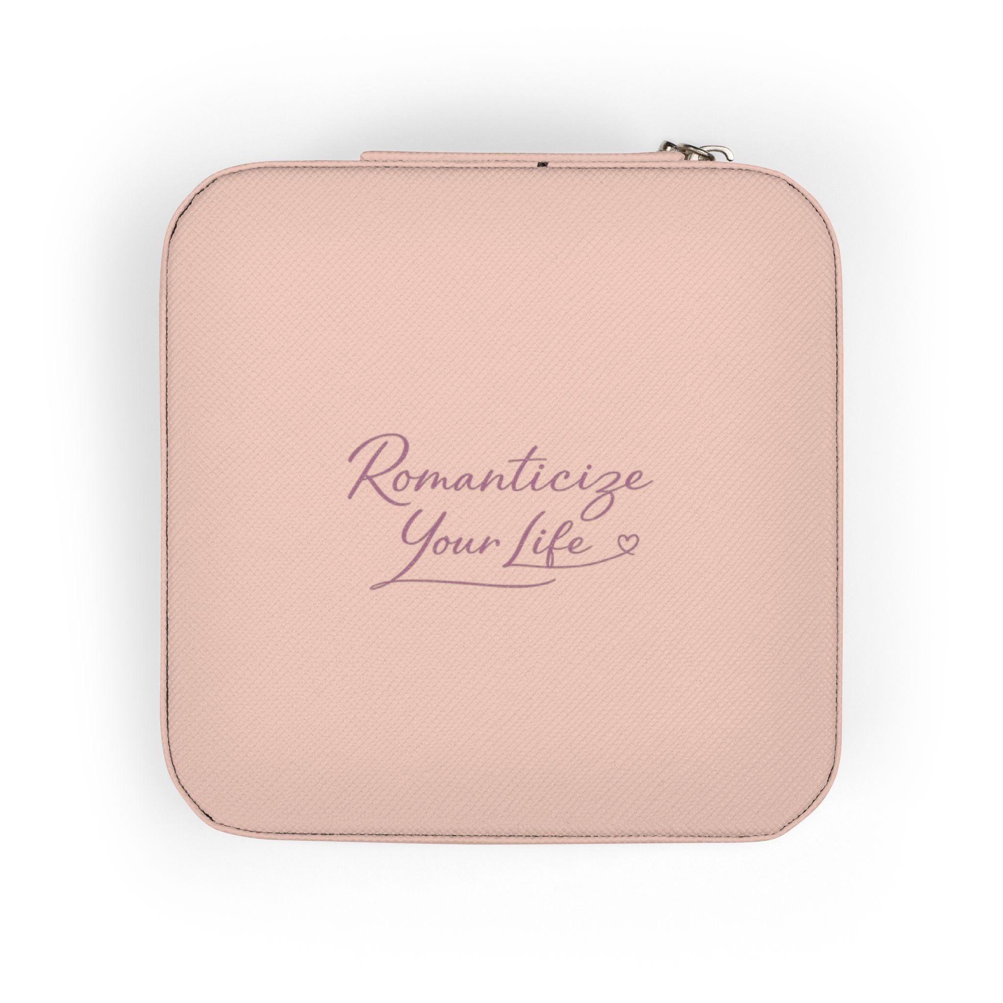 Travel Jewelry Case — Compact Rose Gold Jewelry Organizer with Ring Slots & Compartments