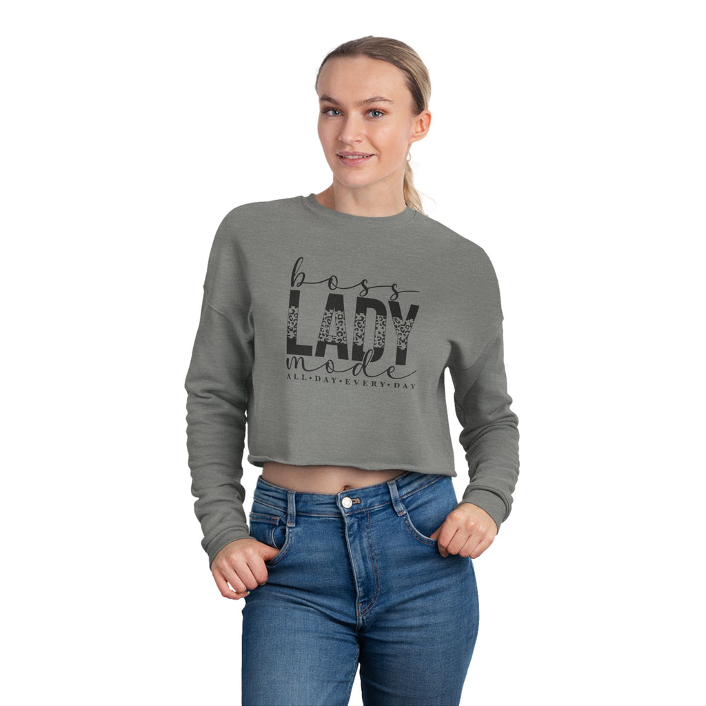 Cropped Sweatshirt — Badass Lady Graphic