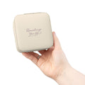 Travel Jewelry Case — Compact Rose Gold Jewelry Organizer with Ring Slots & Compartments
