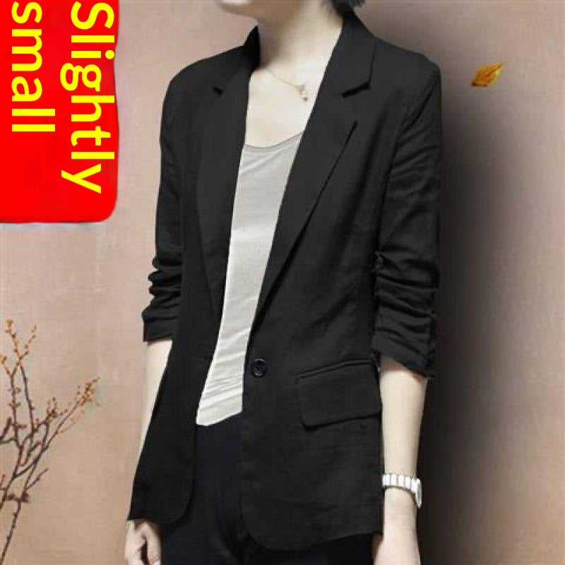 Summer Korean-style British-style Casual Cotton-linen Suit Jacket