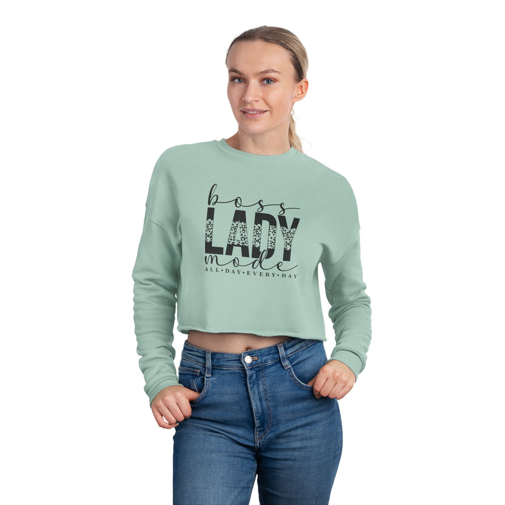 Cropped Sweatshirt — Badass Lady Graphic