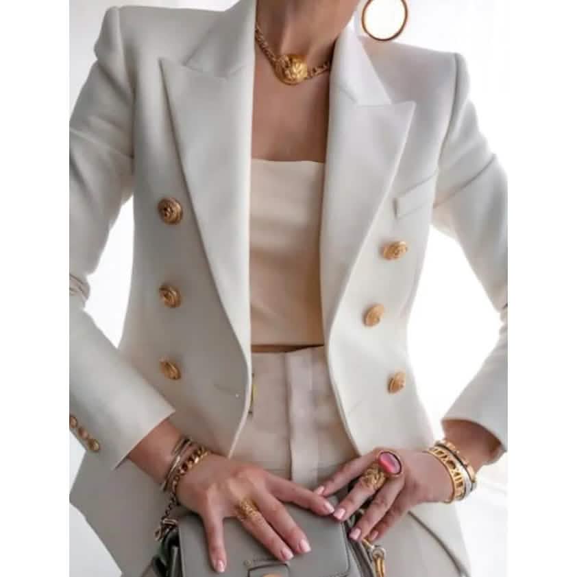 Women's Blazer Solid Color Vintage Style Casual Long Sleeve Coat